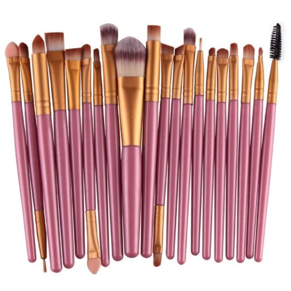 New 20pcs Professional Makeup Brush Set Pink